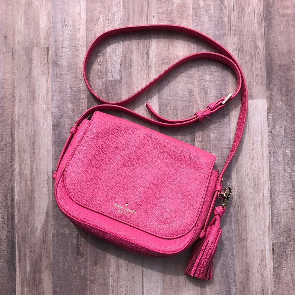 Kate Spade Pink Pebbled Soft Leather Crossbody - Picture 1 of 11